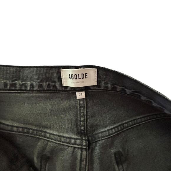 AGOLDE Criss Wide Leg‎ Jeans Washed Black Premium Denim Minimalist Y2K Size 27 - Picture 4 of 9